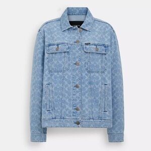 Coach Signature Denim Logo Jacket - Size L